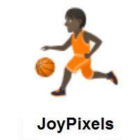 Person Bouncing Ball: Dark Skin Tone on JoyPixels