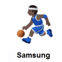 Person Bouncing Ball: Dark Skin Tone on Samsung