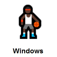 Person Bouncing Ball: Dark Skin Tone on Microsoft Windows
