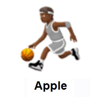Person Bouncing Ball: Medium-Dark Skin Tone on Apple iOS