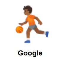 Person Bouncing Ball: Medium-Dark Skin Tone on Google Android