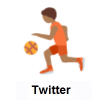Person Bouncing Ball: Medium-Dark Skin Tone on Twitter Twemoji