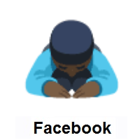 Person Bowing: Dark Skin Tone on Facebook