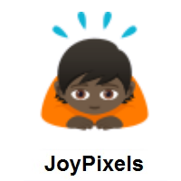 Person Bowing: Dark Skin Tone on JoyPixels