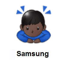 Person Bowing: Dark Skin Tone on Samsung