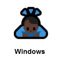 Person Bowing: Dark Skin Tone on Microsoft Windows