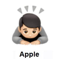 Person Bowing: Light Skin Tone on Apple iOS