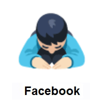 Person Bowing: Light Skin Tone on Facebook