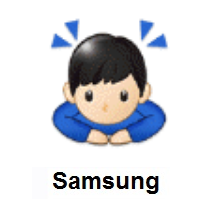 Person Bowing: Light Skin Tone on Samsung