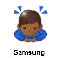 Person Bowing: Medium-Dark Skin Tone on Samsung
