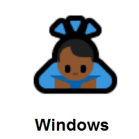 Person Bowing: Medium-Dark Skin Tone on Microsoft Windows