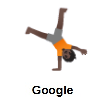 Person Cartwheeling: Dark Skin Tone on Google Android