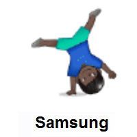 Person Cartwheeling: Dark Skin Tone on Samsung