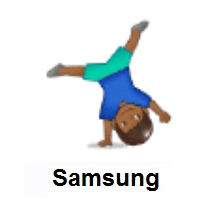 Person Cartwheeling: Medium-Dark Skin Tone on Samsung