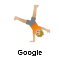 Person Cartwheeling: Medium-Light Skin Tone on Google Android