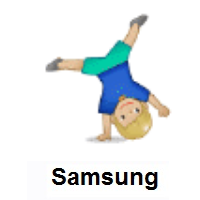 Person Cartwheeling: Medium-Light Skin Tone on Samsung