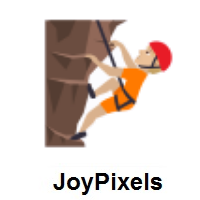 Person Climbing: Medium-Light Skin Tone on JoyPixels