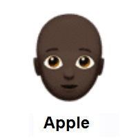 Person: Dark Skin Tone, Bald on Apple iOS