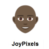 Person: Dark Skin Tone, Bald on JoyPixels