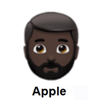 Person: Dark Skin Tone, Beard on Apple iOS