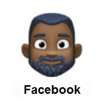 Person: Dark Skin Tone, Beard on Facebook