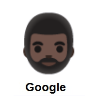 Person: Dark Skin Tone, Beard on Google Android