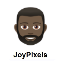 Person: Dark Skin Tone, Beard on JoyPixels