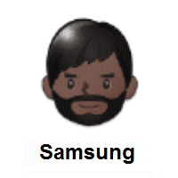 Person: Dark Skin Tone, Beard on Samsung
