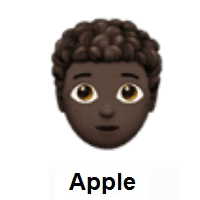 Person: Dark Skin Tone, Curly Hair on Apple iOS