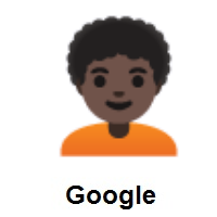 Person: Dark Skin Tone, Curly Hair on Google Android