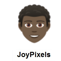 Person: Dark Skin Tone, Curly Hair on JoyPixels