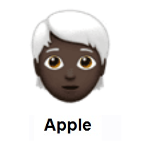 Person: Dark Skin Tone, White Hair on Apple iOS
