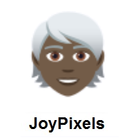 Person: Dark Skin Tone, White Hair on JoyPixels