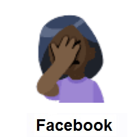 Person Facepalming: Dark Skin Tone on Facebook
