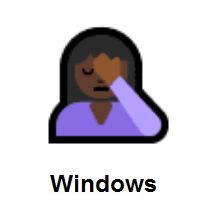 Person Facepalming: Dark Skin Tone on Microsoft Windows