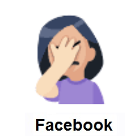 Person Facepalming: Light Skin Tone on Facebook