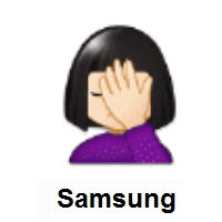 Person Facepalming: Light Skin Tone on Samsung