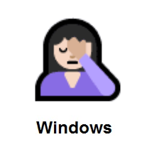 Person Facepalming: Light Skin Tone on Microsoft Windows