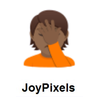 Person Facepalming: Medium-Dark Skin Tone on JoyPixels
