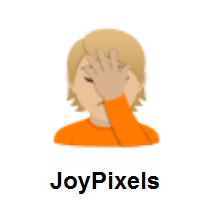 Person Facepalming: Medium-Light Skin Tone on JoyPixels