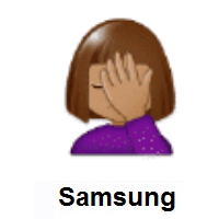 Person Facepalming: Medium Skin Tone on Samsung