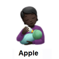 Person Feeding Baby: Dark Skin Tone on Apple iOS