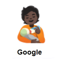 Person Feeding Baby: Dark Skin Tone on Google Android