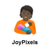 Person Feeding Baby: Dark Skin Tone on JoyPixels