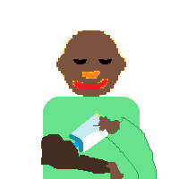 Person Feeding Baby: Dark Skin Tone