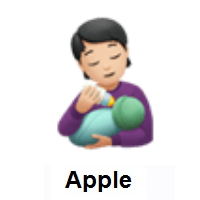 Person Feeding Baby: Light Skin Tone on Apple iOS