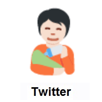 Person Feeding Baby: Light Skin Tone on Twitter Twemoji