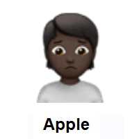 Person Frowning: Dark Skin Tone on Apple iOS