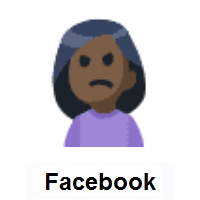 Person Frowning: Dark Skin Tone on Facebook