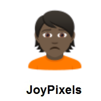 Person Frowning: Dark Skin Tone on JoyPixels